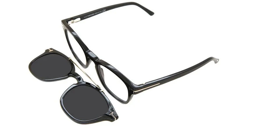 New Tom Ford FT5532-B Men Square Eyeglasses 01V Black 49mm