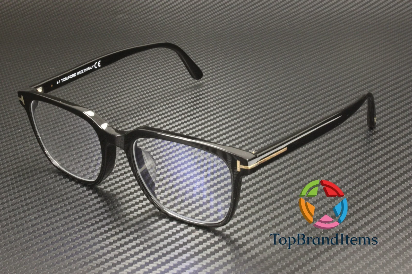 Tom Ford FT5818 F B 001 Shiny Black Blue Block Lens 53 mm Men 1