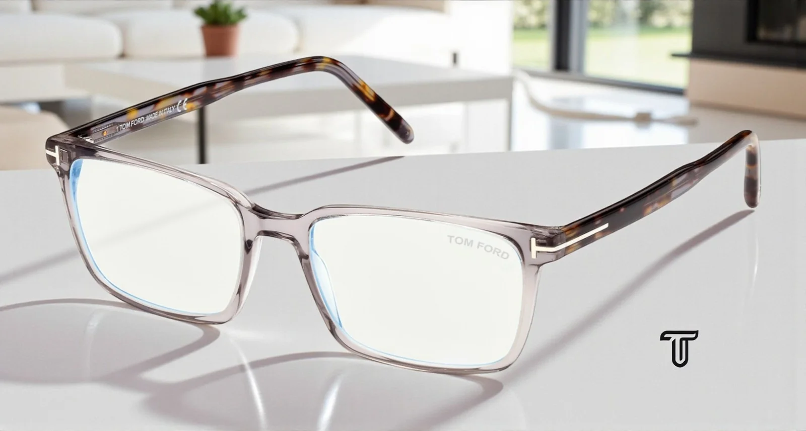 Tom Ford FT5818 F B 001 Shiny Black Blue Block Lens 53 mm Men 4